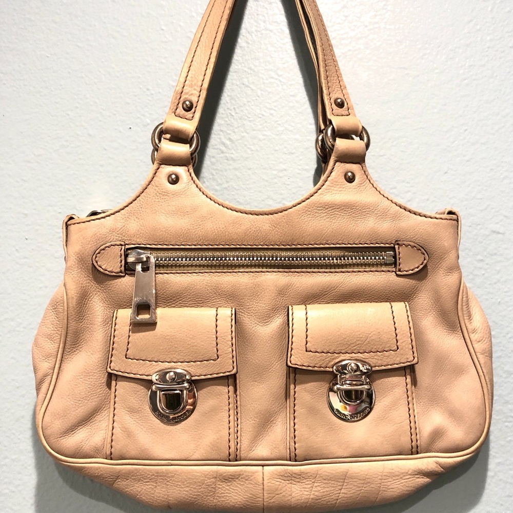 Marc Jacobs Cream Beige Leather Shoulder Bag Purse